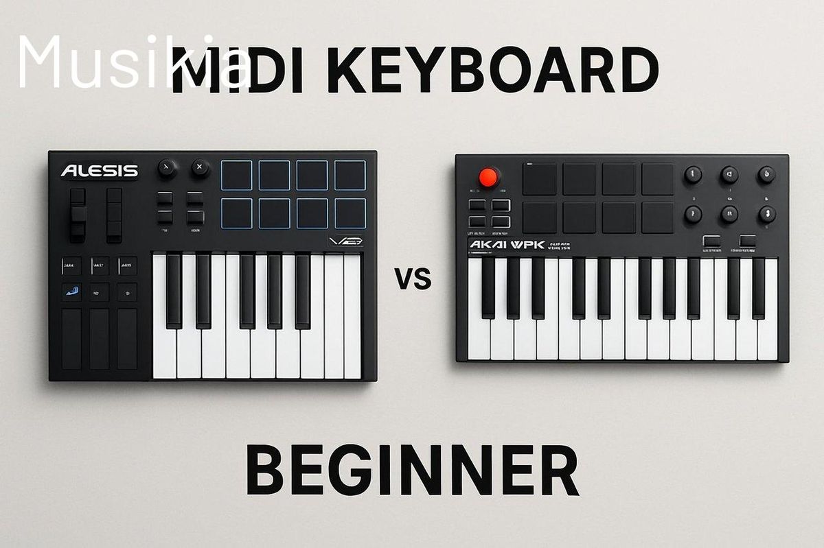 Comparatif de claviers MIDI pour débutants : différentes tailles, styles et fonctionnalités principales.