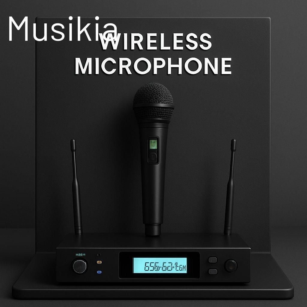 Écran de contrôle d'un microphone sans fil affichant la réception et l’analyse spectrale.