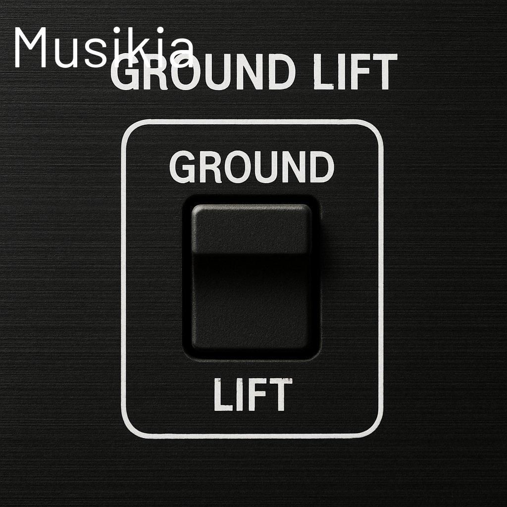 Interrupteur audio ground lift sur une boîte de direct avec câblage XLR symétrique pour réduire les bruits.