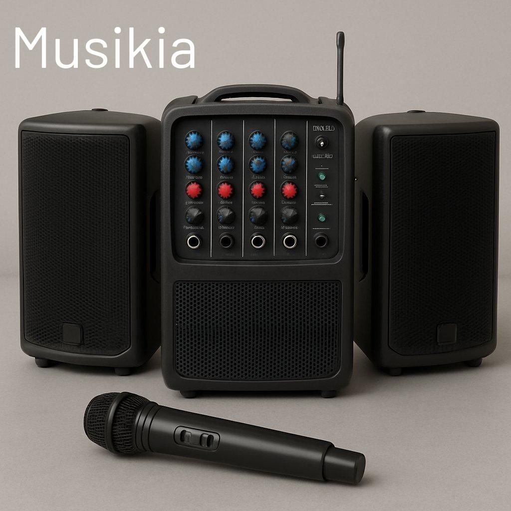 Système de sonorisation portable PA system mix avec table de mixage Bluetooth intégré pour salle moyenne.