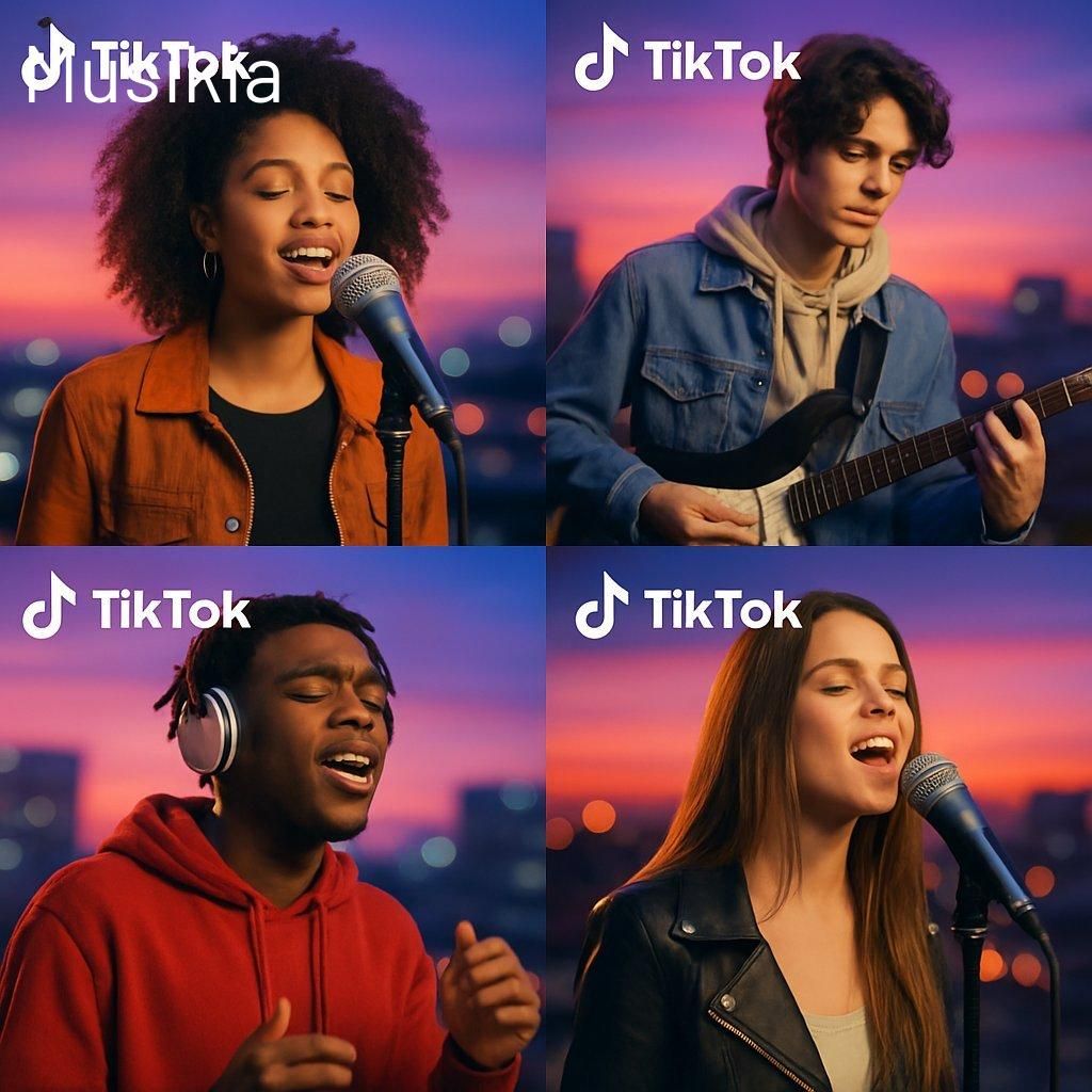 Vitrine de TikTok music videos viraux, illustrant l'influence croissante sur les hits et découvertes artistiques.